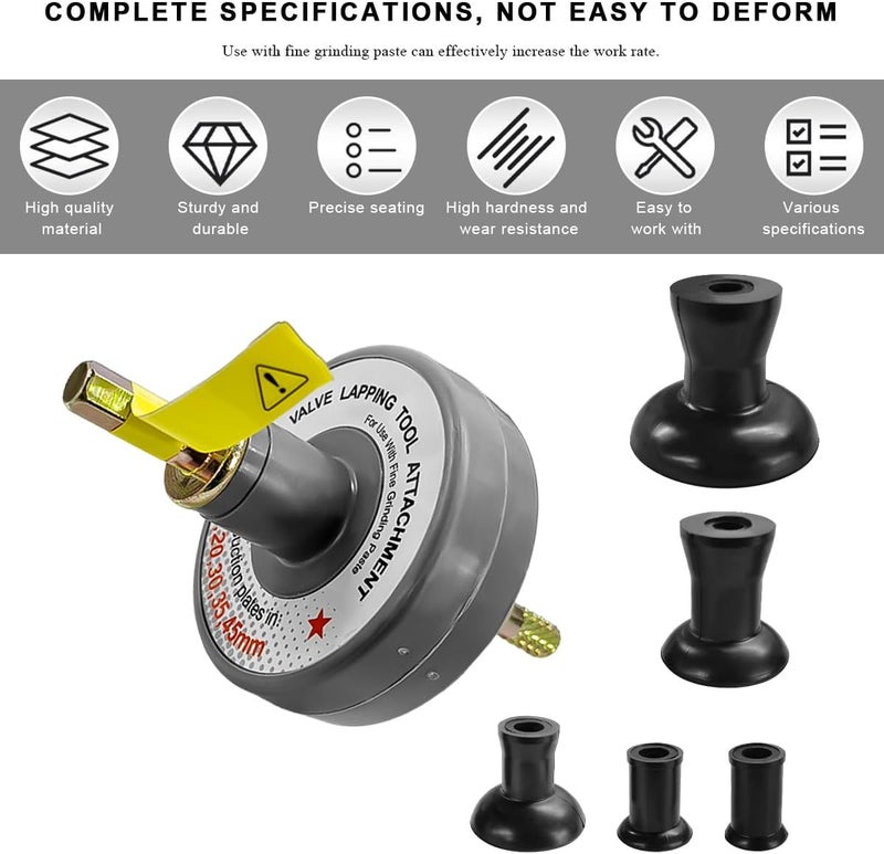 NYTKL Valve Lapping Tool, Small Engine Valve Lapping Kit with 5 Suction Plates, 1000rpm to 1250rpm Lapper Kit Auto Repair Tool for Grinding Engine Valves, Universal Car Accessories - Image 4